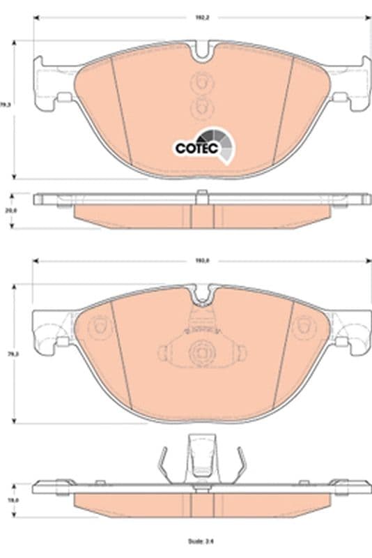 set placute frana,frana disc TRW COTEC GDB1838