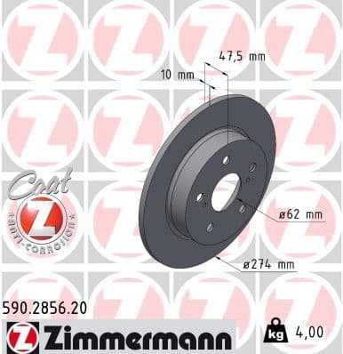 Disc frana ZIMMERMANN COAT Z 590.2856.20