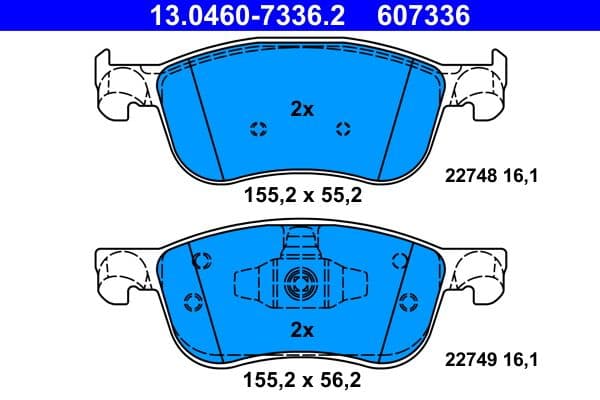 set placute frana,frana disc ATE 13.0460-7336.2