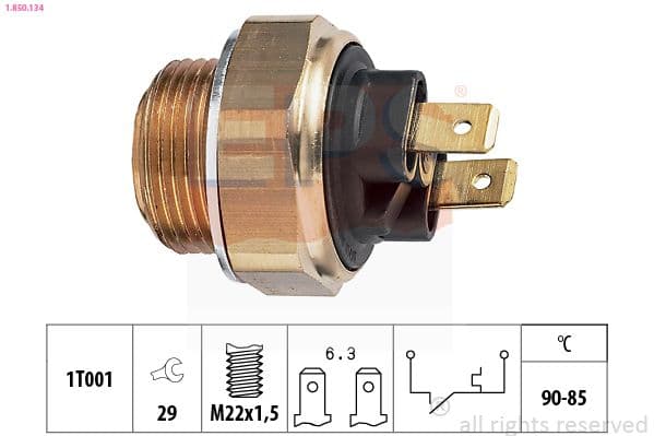 Comutator temperatura, ventilator radiator EPS Made in Italy - OE Equivalent 1.850.134