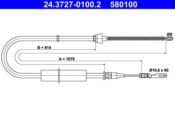 Cablu, frana de parcare ATE 24.3727-0100.2