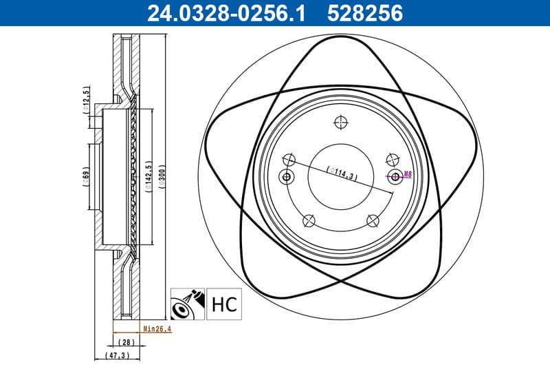 Disc frana ATE PowerDisc 24.0328-0256.1