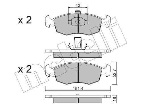 set placute frana,frana disc METELLI 22-0274-3