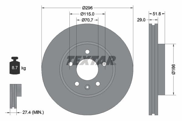 Disc frana TEXTAR PRO+ 92165405