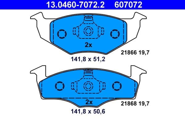 set placute frana,frana disc ATE 13.0460-7072.2