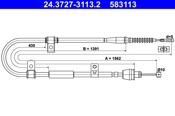 Cablu, frana de parcare ATE 24.3727-3113.2