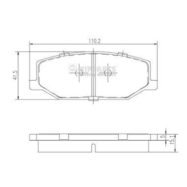 set placute frana,frana disc NIPPARTS J3608003