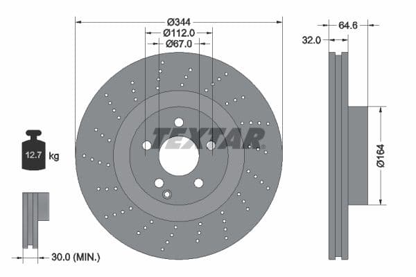 Disc frana TEXTAR PRO+ 92224605