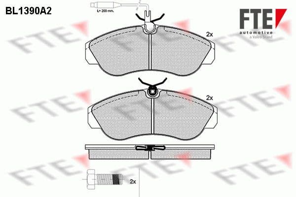 set placute frana,frana disc FTE 9010162