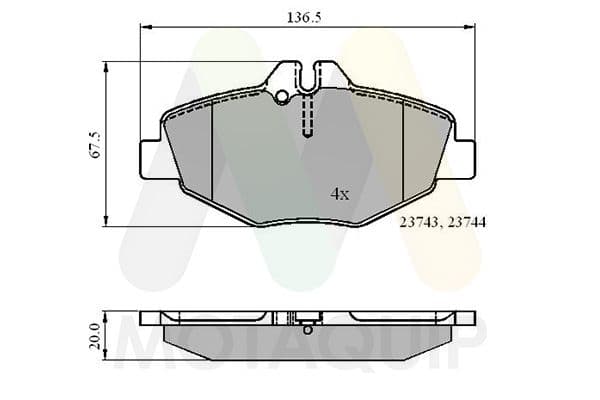 set placute frana,frana disc MOTAQUIP LVXL1072