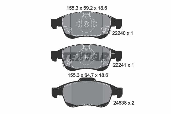 set placute frana,frana disc TEXTAR Q+ 2224001