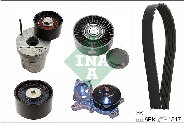Pompa apa + Set curea transmisie cu caneluri Schaeffler INA 529 0368 30