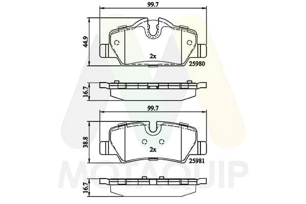 set placute frana,frana disc MOTAQUIP LVXL1848