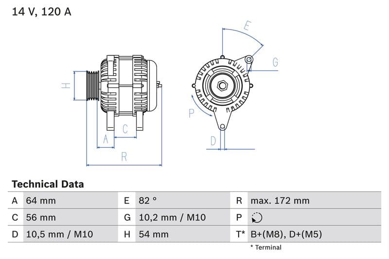 Generator / Alternator BOSCH 0 986 046 140