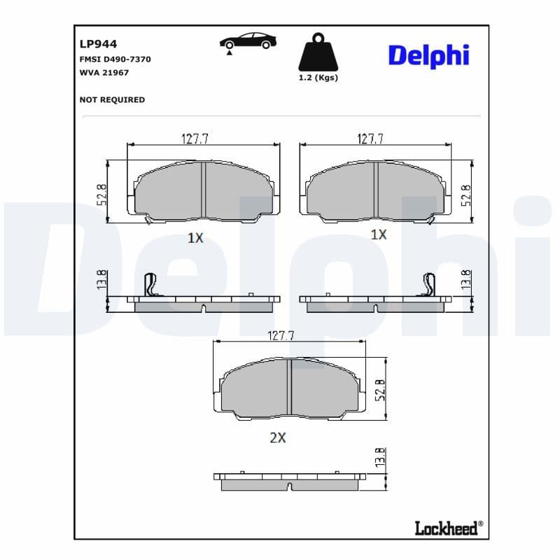 set placute frana,frana disc DELPHI LP944