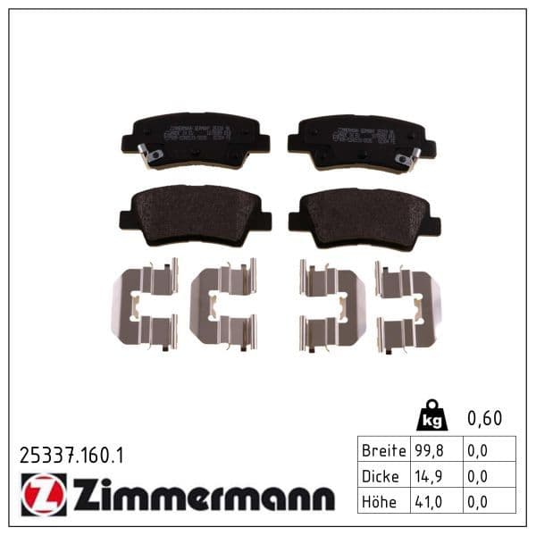 set placute frana,frana disc ZIMMERMANN 25337.160.1
