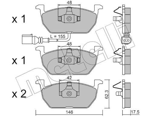 set placute frana,frana disc METELLI 22-1028-0