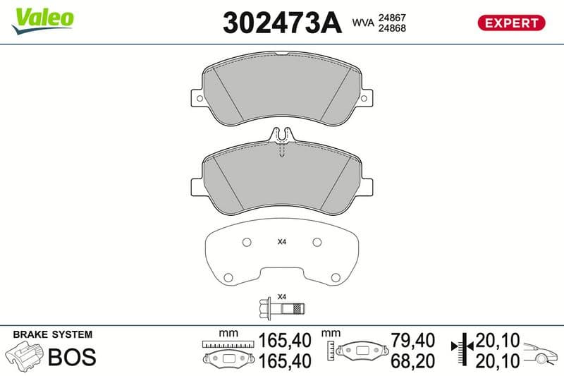 set placute frana,frana disc VALEO 302473A