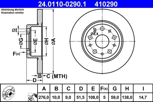 Disc frana ATE 24.0110-0290.1