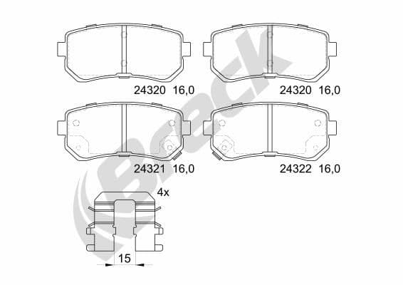 set placute frana,frana disc BRECK 24320 00 704 10