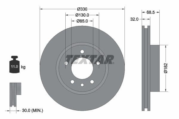Disc frana TEXTAR PRO+ 92121505