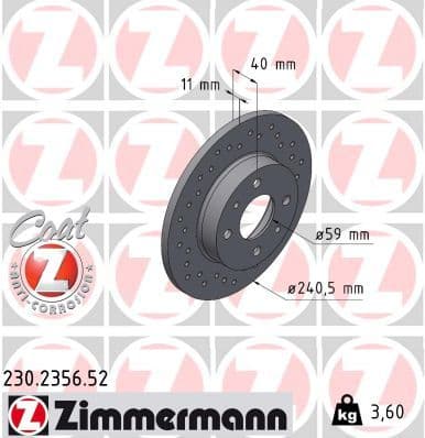 Disc frana ZIMMERMANN SPORT Z 230.2356.52