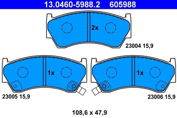 set placute frana,frana disc ATE 13.0460-5988.2