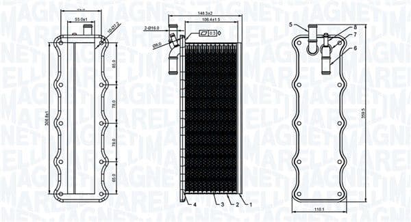Intercooler, compresor MAGNETI MARELLI 351319206190