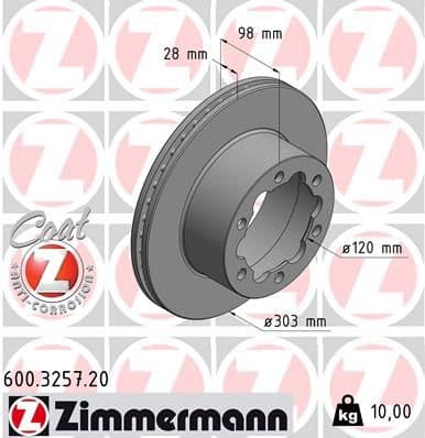 Disc frana ZIMMERMANN COAT Z 600.3257.20