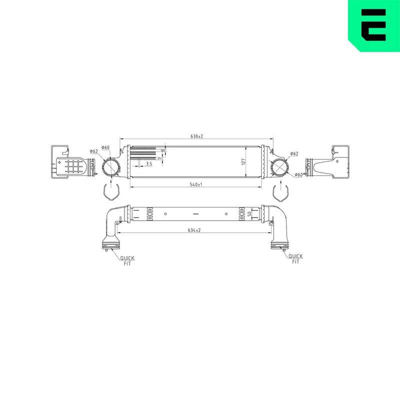 Intercooler, compresor ERA 672076