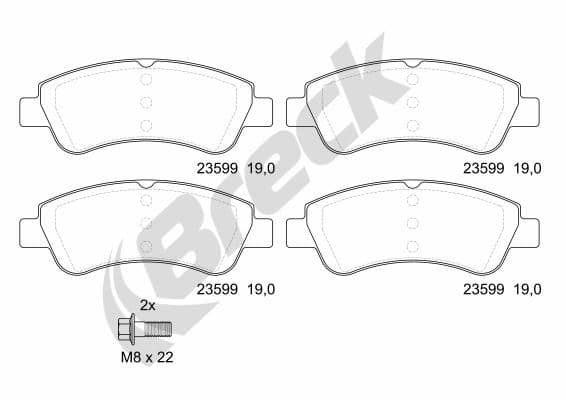 set placute frana,frana disc BRECK 23599 00 701 00