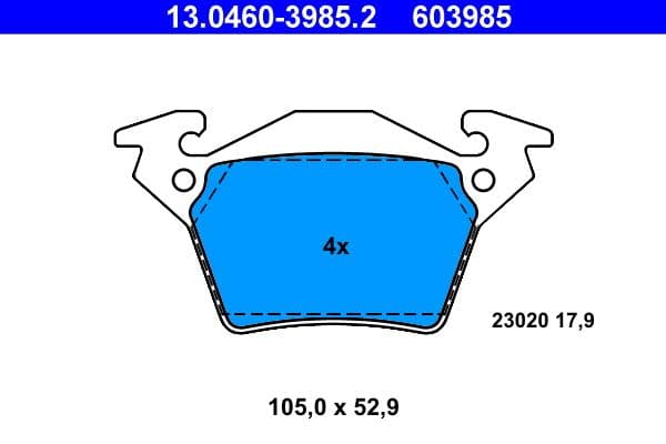 set placute frana,frana disc ATE 13.0460-3985.2