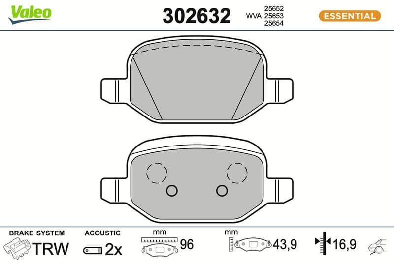 set placute frana,frana disc VALEO 302632