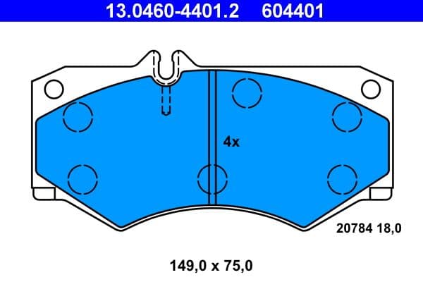 set placute frana,frana disc ATE 13.0460-4401.2