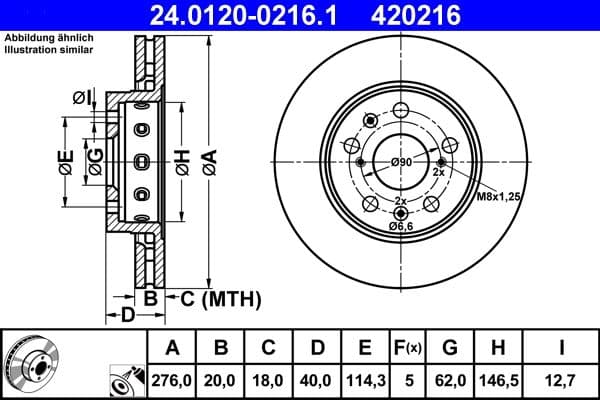 Disc frana ATE 24.0120-0216.1