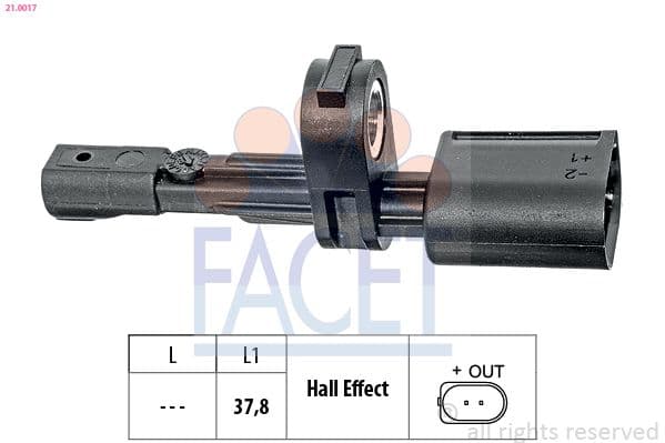 senzor,turatie roata FACET Made in Italy - OE Equivalent 21.0017