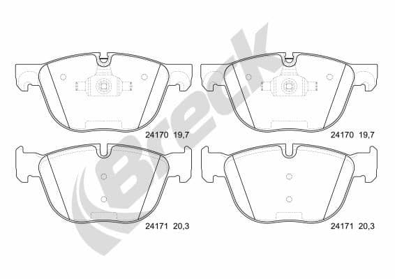 set placute frana,frana disc BRECK 24170 00 552 00