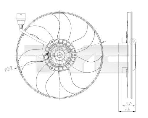 Ventilator, radiator TYC 837-0036
