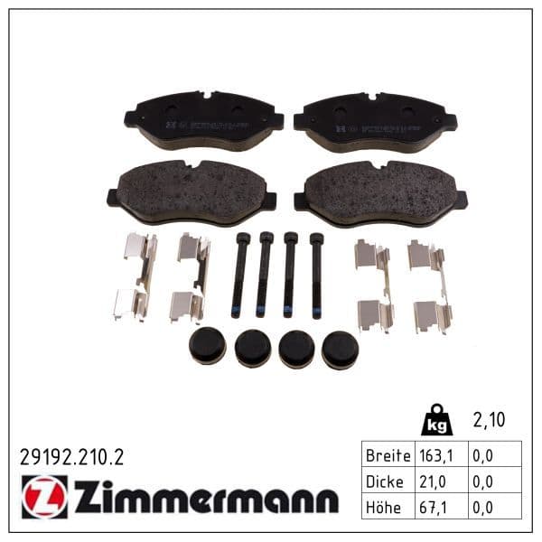 set placute frana,frana disc ZIMMERMANN 29192.210.2