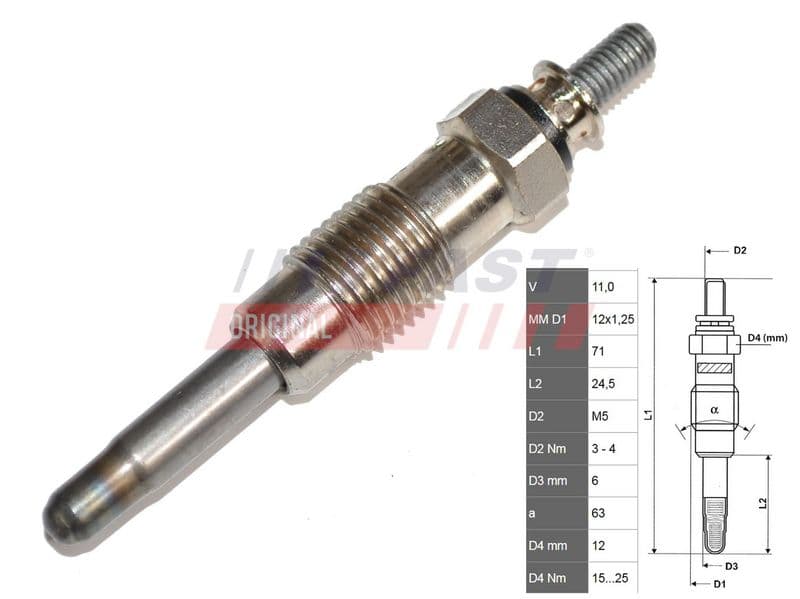 Bujie incandescenta, incalzire auxiliara FAST FT82710