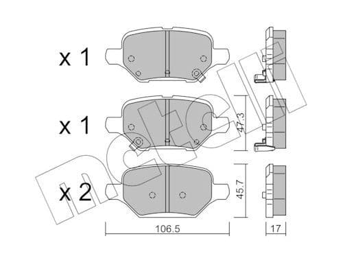 set placute frana,frana disc METELLI 22-1213-0