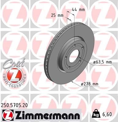 Disc frana ZIMMERMANN COAT Z 250.5705.20