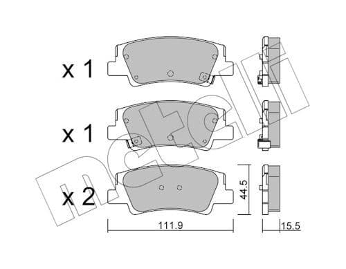 set placute frana,frana disc METELLI 22-1299-0