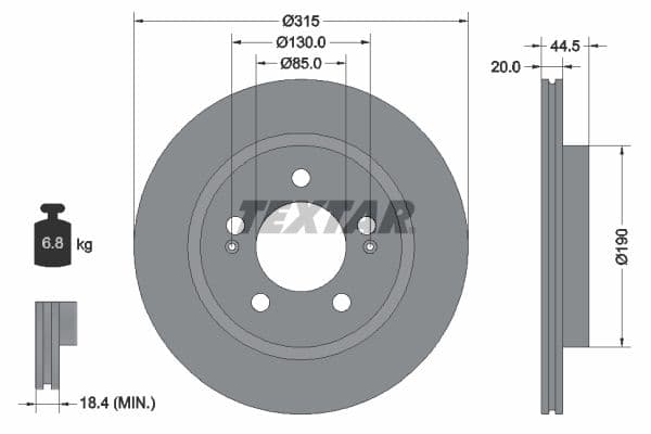 Disc frana TEXTAR PRO 92332903