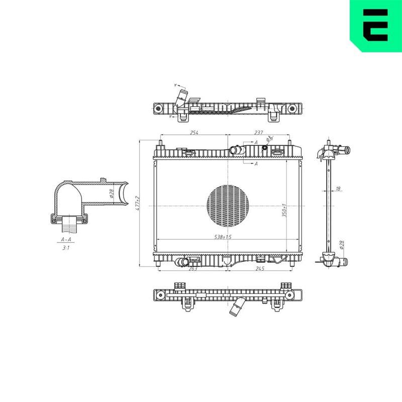 Radiator, racire motor ERA 673574