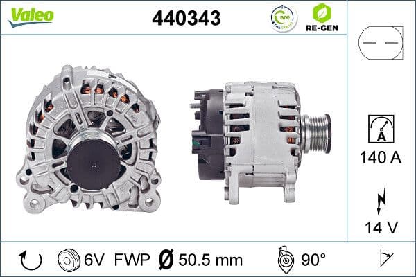 Generator / Alternator VALEO RE-GEN REMANUFACTURED 440343