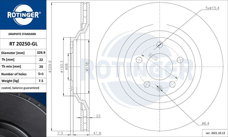 Disc frana ROTINGER GRAPHITE LINE RT 20250-GL
