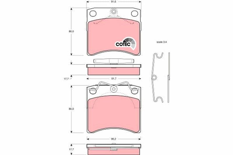 set placute frana,frana disc TRW COTEC GDB791