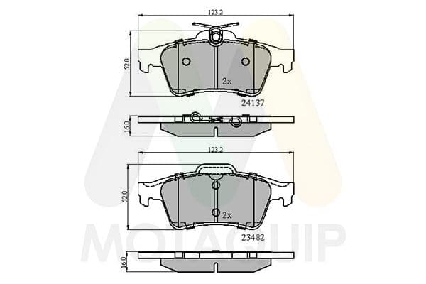 set placute frana,frana disc MOTAQUIP LVXL1184