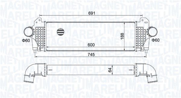 Intercooler, compresor MAGNETI MARELLI 351319205740